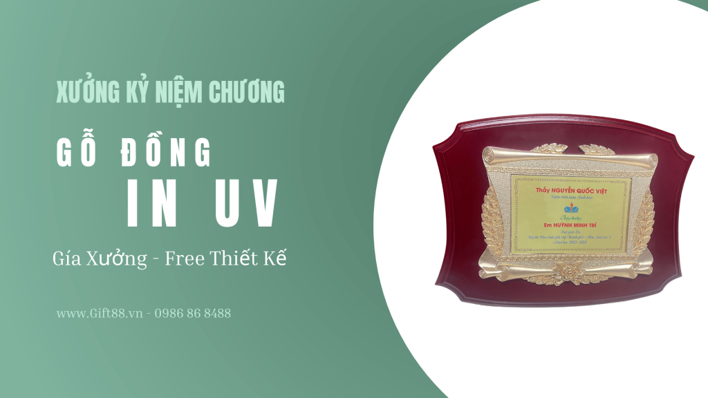 Xưởng kỷ niệm chương gỗ đồng in UV