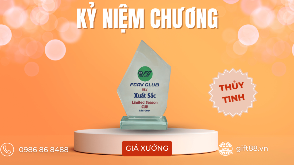 Xưởng sản xuất kỷ niệm chương thủy tinh