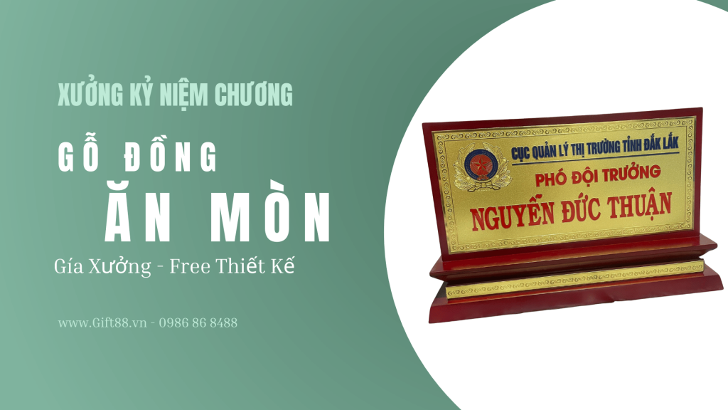 xưởng kỷ niệm chương gỗ đồng ăn mòn