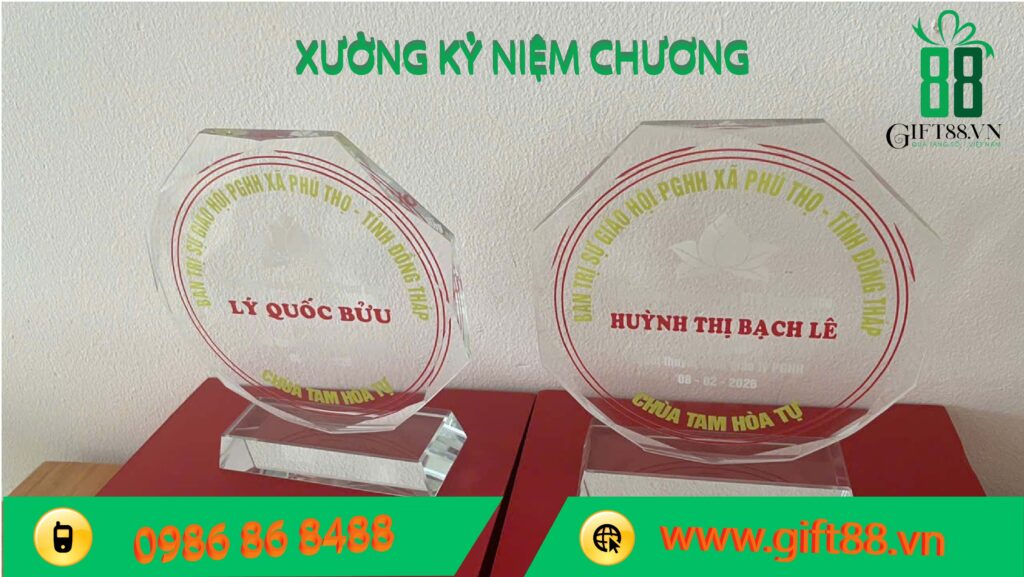 Kỷ niệm chương pha lê dạng tròn